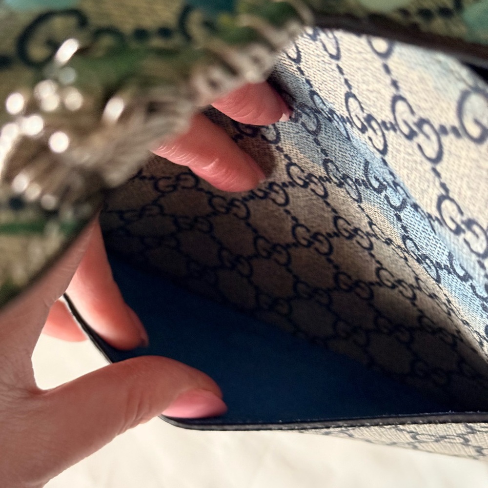 100% Authentic Gucci Blue Floral GG Supreme Bag - Picture 12 of 12